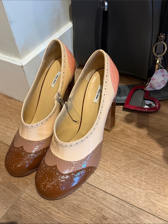 Miu Miu Shoes - MiuMiu Patent Leather Block Heel Pumps